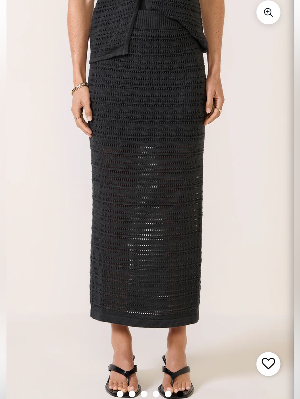 Evereve Hayden Black Crochet Midi Skirt